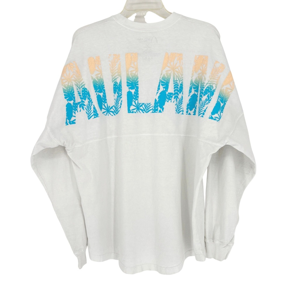 Disney Aulani Spirit Jersey Womens White Tropical Floral Puff Print Size M